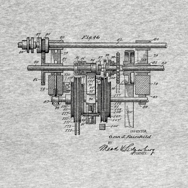 Automatic Bowling Mechanism Vintage Patent Hand Drawing by TheYoungDesigns